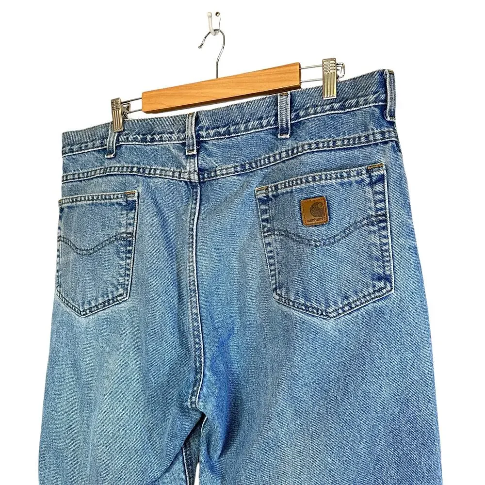 Carhartt B18 Traditional Fit Tapered Jeans Stonewash Light Medium Blue 40x30